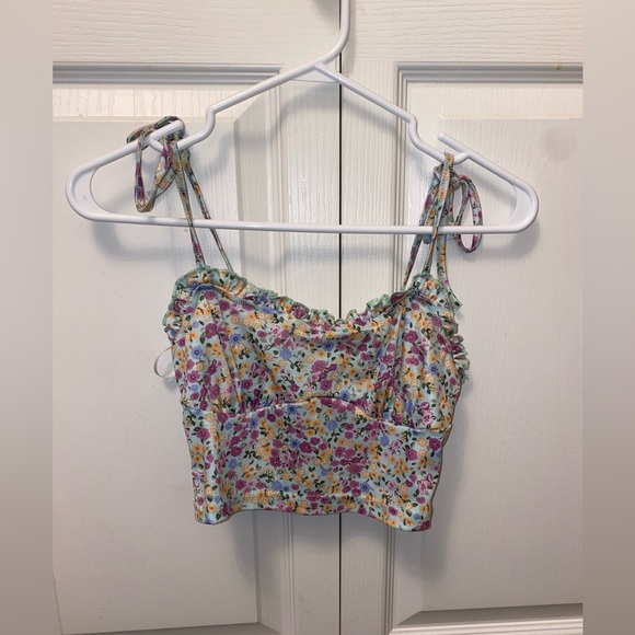 Shein cropped floral tank top- XS - Picture 1 of 4